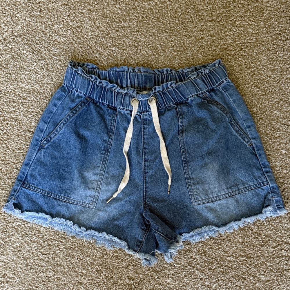 No Boundaries Blue Jean Shorts with Drawstring